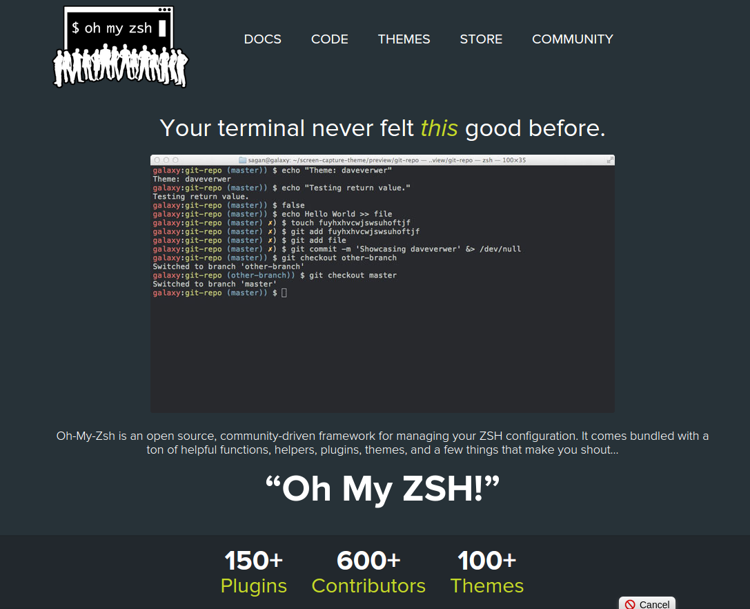 Oh My ZSH official website